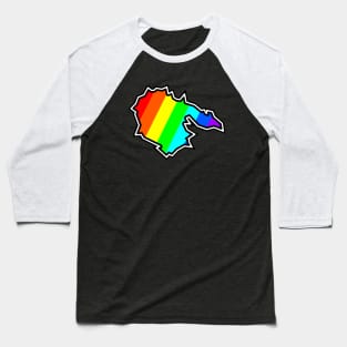 Hornby Island in Colourful Bright Rainbow Colours - Gulf Islands Gift - Hornby Island Baseball T-Shirt